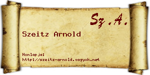 Szeitz Arnold névjegykártya